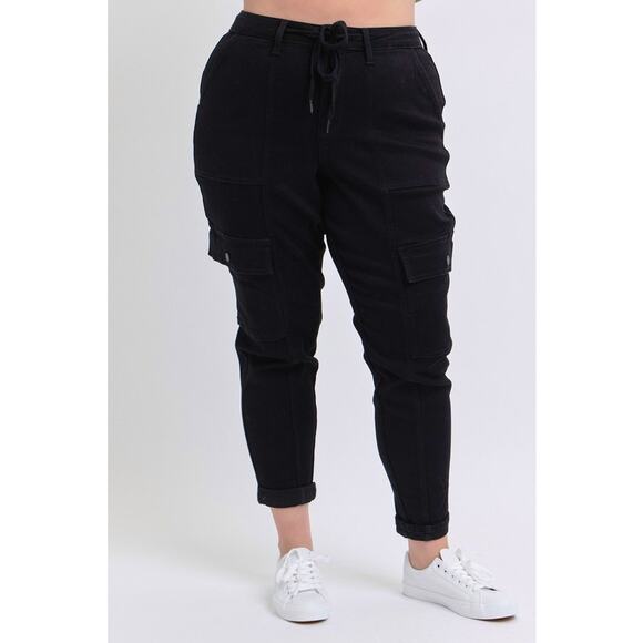 Judy Blue High Waist Cargo Cuffed Jogger Jeans - JB88901BK - Size 18W - Picture 6 of 8